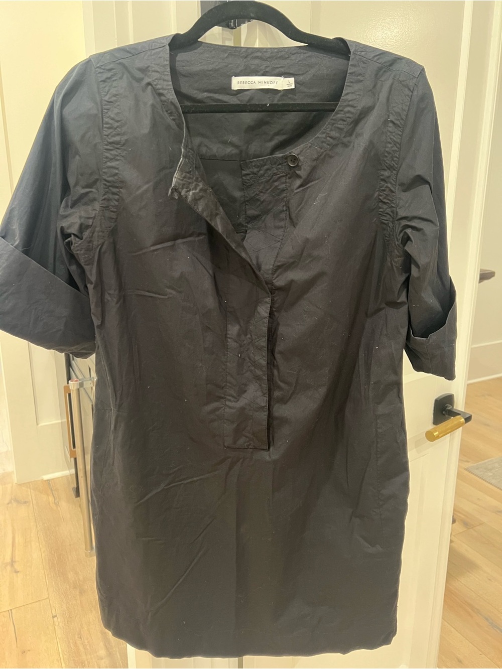 Rebecca Minkoff Black Short-Sleeve Popover Tunic
